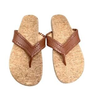Jack Rogers Sandals Womens Size 5.5 Brown Leather Thelma Flip Flop‎
